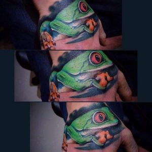 Colour Realism Red Eyed Green Tree FrogTattoo Bookings and Commissioned Art Info 📧 KLTATTOOS@GMAIL.COM 