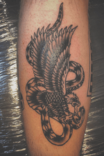 Traditional eagle and snake #traditional #traditionaltattoo #nyc #nyctattoo #queens