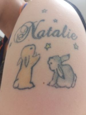 My baby was born on Easter, so it made since to me to get some bunnies gazing at her name. #bunny