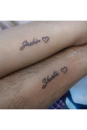 Couple tattoo. #nametattoos #letteringtattoo 