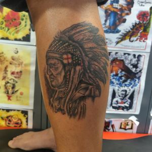 Tattoo of an Indian I did an hour and 45 minutes