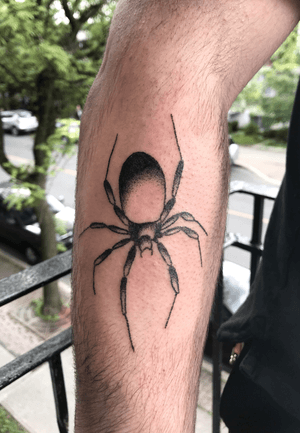 Handpoke spider on forearm