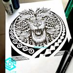 [TATTOO DESIGN] Composición "León Polinesio" Estilo Tribal Polinesio Blackwork Diseño propio Artista: FB/INSTA: @jaime.sxe #SkylineStudio #TattooCoverUp #CreateYourself