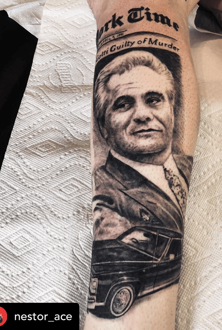 Infamous Tattoo Company  Tattoos  Portrait  Mob Boss Ganster Leg Sleeve