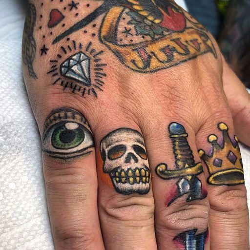 Top 101 Best Knuckle Tattoos Ideas  2021 Inspiration Guide  Traditional  hand tattoo Knuckle tattoos Hand and finger tattoos