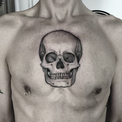 #totemica #tunguska #black #human #skull #bones #death #tattoo #originalsintattooshop #verona #italy #blackclaw #blacktattooart #tattoolifemagazine #tattoodo #blackworkers