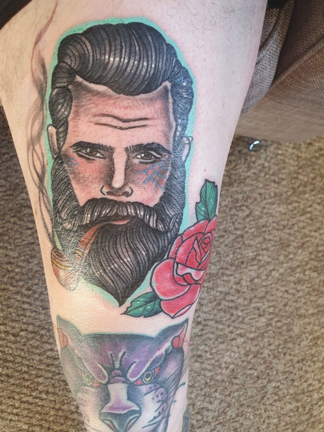 Tattoo Uploaded By Sean Black • #Traditional #Beard #Traditionaltattoos  #Gent • Tattoodo