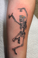 Skeleton dancing #blackwork #ink #tattoo 