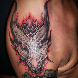 Dragon heaf shoulder tattoo My work