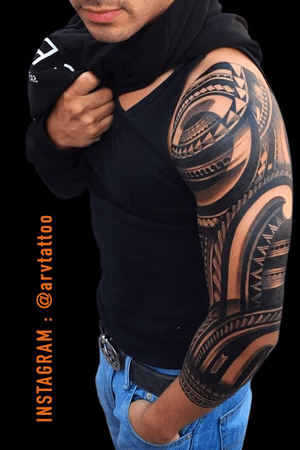 Freehand Sleeve Maori Tattoo By ARV Tattoo ( @arvtattoo_kanpur )----------------------------------------Artist : Anoop Mishra----------------------------------------Call : 09889997956 or DM----------------------------------------Delhi, Noida & Kanpur City (india)#polynesiantattoos #sleevetattoo #tattooed #maori #maoritattoo #tattooist #tattooart #blackandgrey #tattooing #kanpur #besttattooartist #tattooartistnearme
