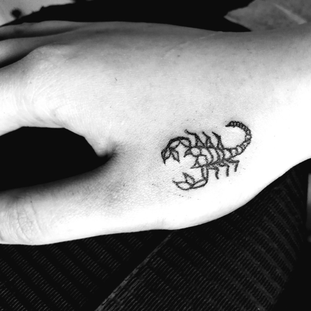 Tattoo uploaded by Falle Amsterdam Minimalistic scorpio Tattoodo