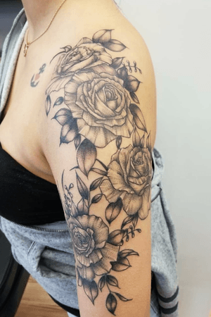 Floral sleeve progress by Danni