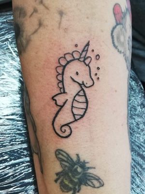 Adorable unicorn seahorseOn ForearmLoved doing this 