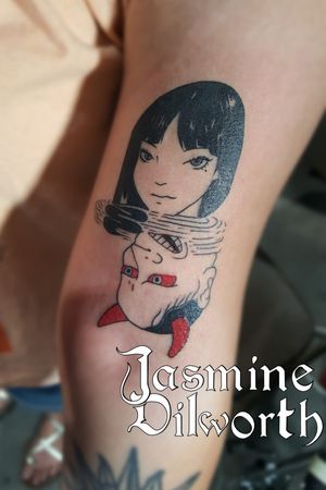 Finally I was able to do a Junji Ito piece!! I've been waiting so long to do one, he's one of my favorite manga artists! I would absolutely love to do more! #tattoo #tattooartist #femaletattooartist #anime #animetattoo #manga #mangatattoo #junjiito #junjiitotattoo #armtattoo #creepy #cute #greenland #greenlandnh #nh #newhampshire #boston #geneva #genevany #ny #newyork #fingerlakes 