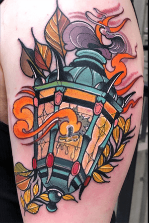 Neo traditional lantern! Done by Grant Lubbock at Red Baron ink West.