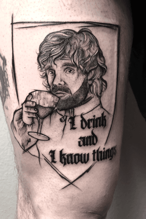 onenof my fav works, Tyrion from GOT. #tattoo #tyriontattoo #gameofthrones