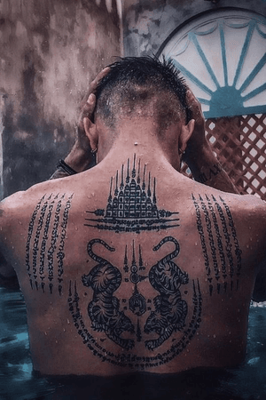 Sak Yant tattoo, done by buddhist monks usually