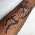 Portrait tattoo by Tattoo artist Brittany Randell #BrittanyRandell #humblebeetattoo #blackfemaleartist #blacktattooartist #blacktattooer #blacktattoos #poctattoos #poc #torontotattoos #illustrative #linework