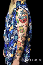 深圳泰艺刺青工作室-Nicole师傅 卡通花臂拼接 School Shenzhen tai yi tattoo studio -Nicole master Cartoon arm stitching School----------Contact---------- WeChat：Ooo462823021 WhatsApp：+86 13027984155 Instagram：ShenZhenTattoo #TayriRodriguez #besttattoos #favoritetattoos #uniquetattoos #specialtattoos #tattoosformen #tattoosforwomen #books #cat #monster #yokai #demon #fire