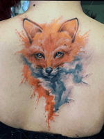 Watercolor fox tattoo