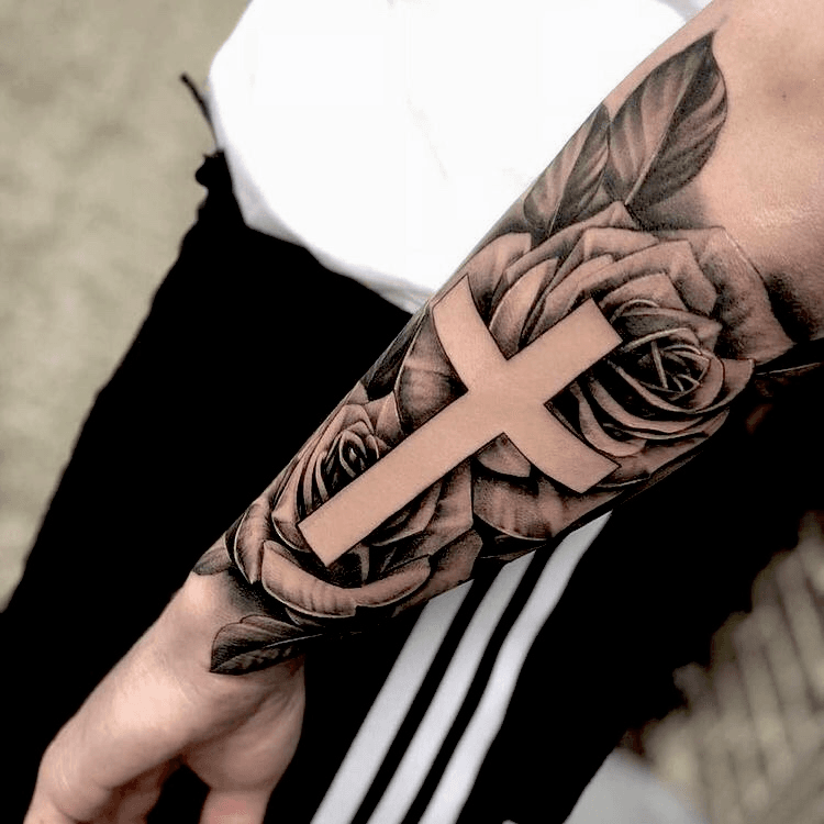 Hello Tattoo  Cross  Flowers Artist hktattootina  Facebook