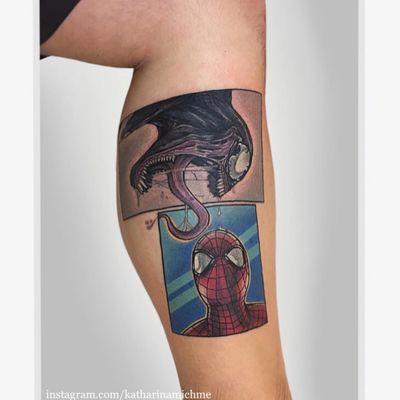 katharinamichme@gmail.com #tattoo #tattoodo #brightontattoo #brighton #hove #london #londontattoo #saniderm #marvel #venom #spider-man 