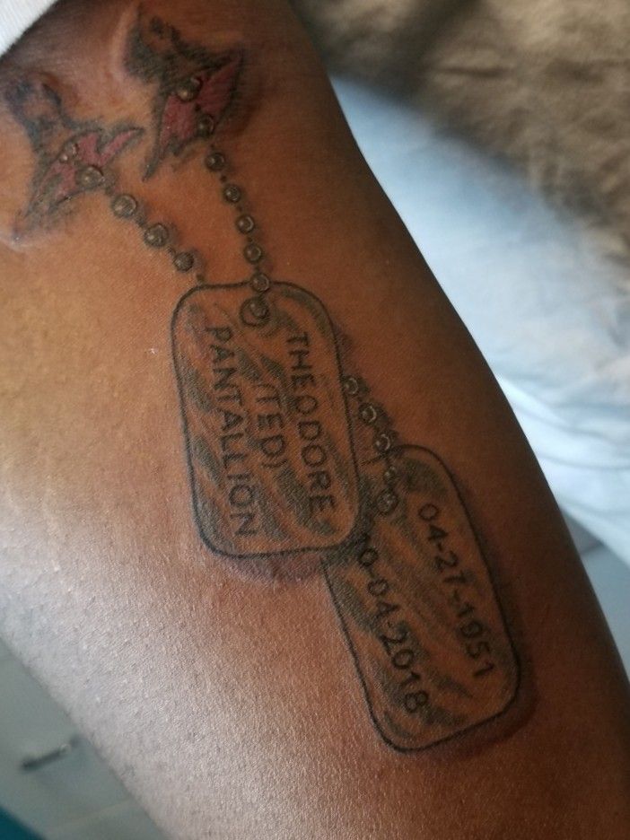 Rib Tear Away Tattoo with Dog Tags by CandiceTheTattooist on DeviantArt