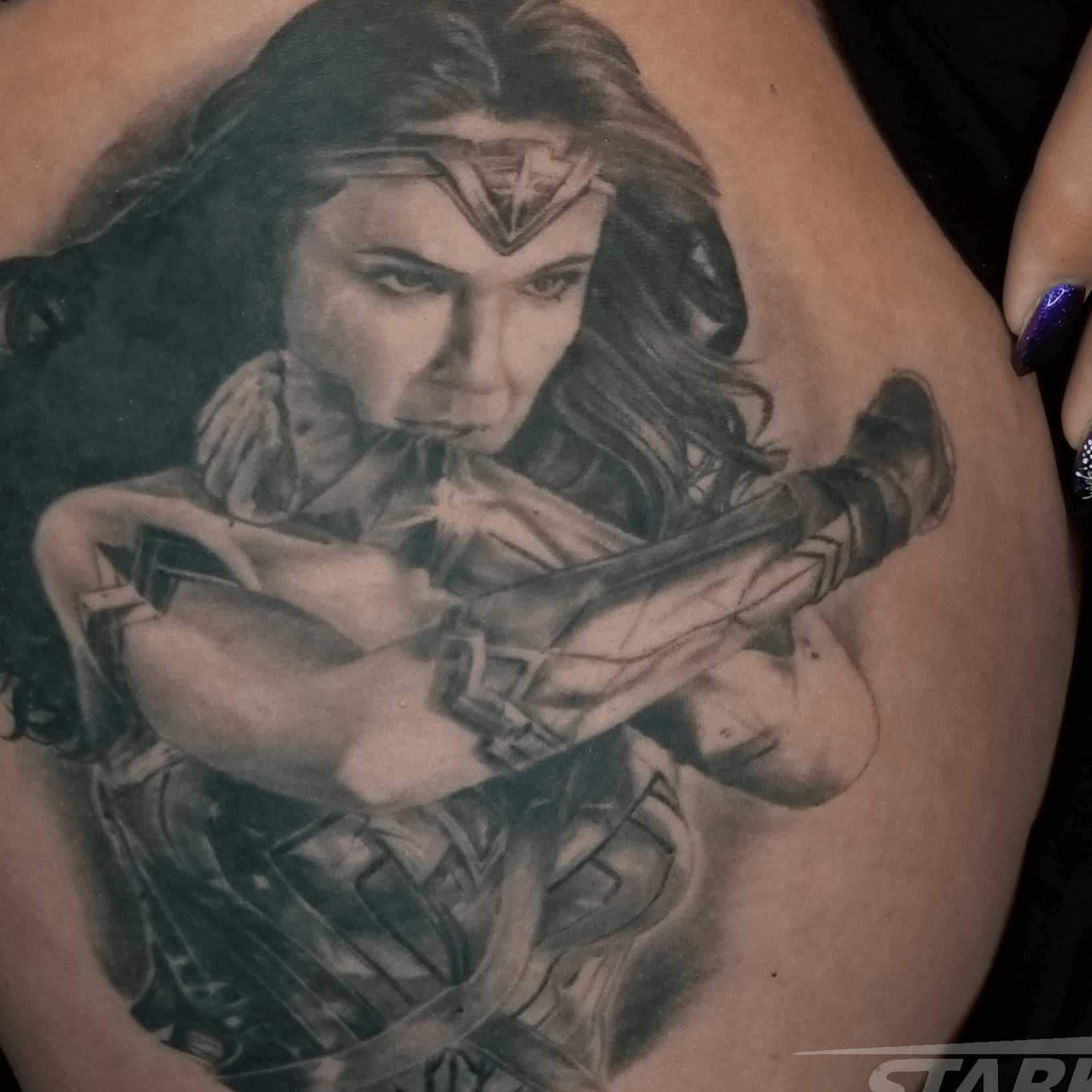 prompthunt creative double exposure effect tattoo design sketch of  beautiful gal gadot faded with beautiful mountain scenery realism tattoo  in the style of matteo pasqualin amazing detail sharp