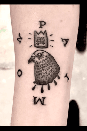 All hail king paimon mmmkay? #hereditary #horrortattoo #paimon #thedevil #pigeon