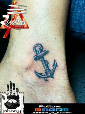 Anchor ankle tattoo done by Johnny_b_karma