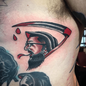 Krooked Ken reaper, traditional tattoo, reaper 