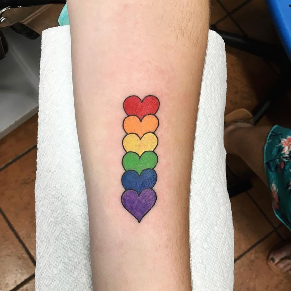 Rainbow Tattoo by Laurel Winston #LaurelWinston #Rainbow Tattoo #queertattoo #LGBTQIA #LGBT #queer #gay #pride #pridemonth #tattooidea #meaningfultattoo