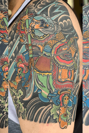 Samurai half sleeve tattoo done in Tampa Fl