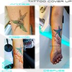 [TATTOO REMAKE] "Colibri y rama sobre colibri" Estilo Acuarelado Full color. Diseño pa Freehand personalizado. Una Sesión Artista: FB/INSTA: @jaime.sxe #SkylineStudio #TattooRemake #CreateYourself