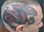 Dragon tattoo by Aaron Bell #AaronBell #SanDiegoTattooInvitational #BillCanales #SanDiego #tattooconvention #tattooevent #California #dragon #head #scalp #Japanese