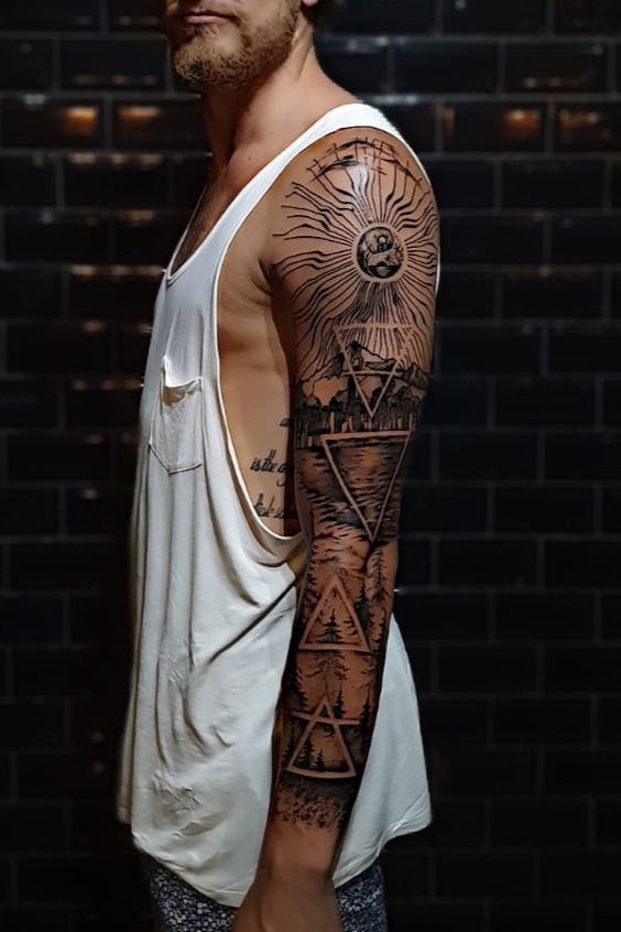 Microrealistic hockey player tattoo on the inner arm