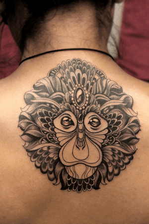 Monkey mandala tattoo