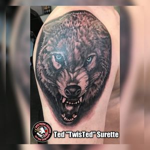 Artist: Ted "TwisTed" Surette Wolf tattoo completed by Ted. Doesn't he look fierce? ★★★★★★★★★★★★★★★★★★★ Southern Customs Tattoo Company 1503 Hope Mills Rd. Fayetteville, NC 28304 (910) 920-2683 ★★★★★Social Media Links★★★★★ Facebook Link: https://www.facebook.com/SouthernCustomsTattooCompany/ Instagram: @SouthernCustomsTattooCo @SouthernCustomsBrand @tattoosbyaaronf @irishted32 @mxrealart Google+: plus.google.com/+SouthernCustomsTattooCompany Tumblr: https://southerncustomstattoocompany.tumblr.com Yelp: https://m.yelp.com/biz/southern-customs-tattoo-company-fayetteville Foursquare link http://4sq.com/2slKpCt Twitter: @SCTATCO TattooDo: @SouthernCustomsTattooCompany Vero: SouthernCustomsTattooCompany Google Maps: https://goo.gl/maps/NXMNfhdcbmE2 ★★★★★★★★★★★★★★★★★★★ #Ink #welcome #news #sctatco #Airforce #Happy #marines #america #artist #veteran #home #love #Share #femaletattooartist #nofilter #bodypiercing #NCTattooers #funny #hopemillsnc #SkinArt #Tattoo #Custom #NCINK #FortBragg #fortbraggink #ShareNow #tattoos #army #military #fayettevillenc