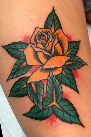Chuckdtats@gmail.com for booking info. #rose #rosetattoo #RoseTattoos #traditionaltattoo #traditional 