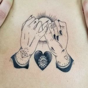 Pinky promise. #blackclaw #dankubin #tattoos #vegantattoo #sternumtattoo #blackwork #fineart #tattoomodel #tattooedgirls #thirdeye #tattoo #tattooartist #stencilstuff #art #artforsale #manhattan #nyctattoo #brooklyn #williamsburg #handtattoo