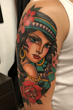 American gypsy girl tattoo