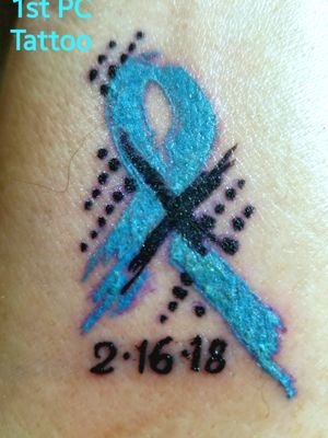 This is finally my 1st PC cancer tattoo I followed thru with and I screwed up !! I pussed out and went to small.  Now when I look at it several things come to mind I probably can't say here, but I'll say it this way...ITS FREAKING GIRLY LOOKING  !! I hate it ..So I need help with ideas to build around it or somehow beef it up without loosing my original design,but maybe...hell idk I'm totally the new kid on the block here, but if u want to kno about stage 4 high grade aggressive prostate cancer,surgery chemo radiation hormone therapy,  well I'm your man, or what's left lol..So if you can give me some ideas I'd really appreciate it ...