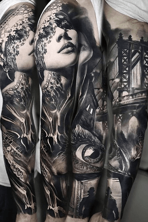 By @ Domantas Parvainis #tattooed #black #grey #creative #nice #good #tattoo #armtattoo #art #expresive #artistic #imagine #session #arm #realistic #realism #tattooartist #blackandgrey #artist #ink #inked #design 