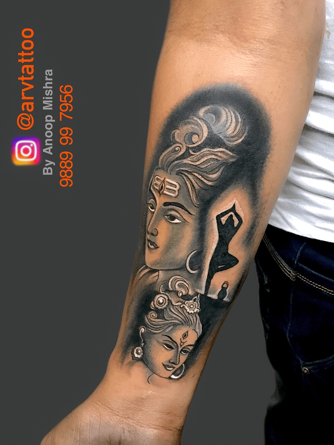 Tattoo uploaded by Anoop Mishra • Instagram: @arvtattoo #Lordshiva #mahadeo  #mahakaal #shivaparvati #arvtattoo • Tattoodo