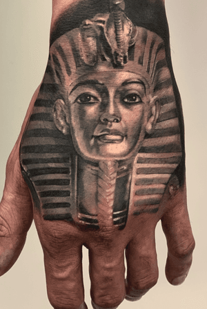 Black & grey Pharaoh, done with Quantum Tattoo Inks and Inkjecta