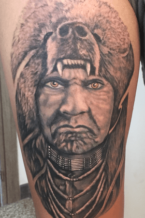 Native American realistick tattoo