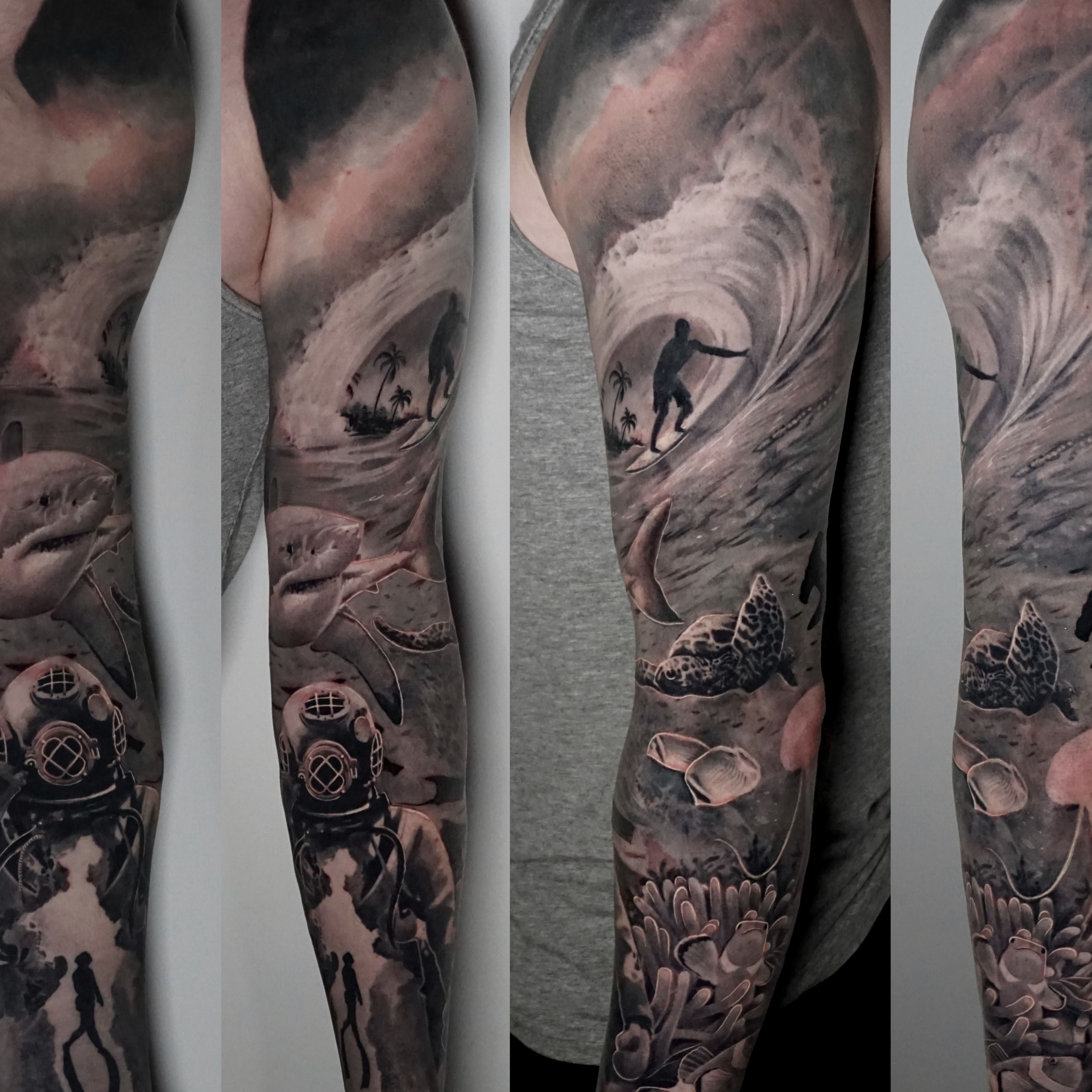 50 Coral Reef Tattoo Designs For Men  Aquatic Ink Mastery  Tattoo designs  men Ocean sleeve tattoos Underwater tattoo