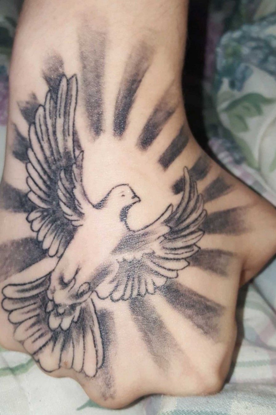 Angel  Doves Temporary Tattoo  Sun Rays Flying Birds for ShoulderArm  Grey and Black Shading Waterproof Transfer for Men Women Kids 15cm x  21cm  By Delusion Tattoos  Amazoncouk Beauty