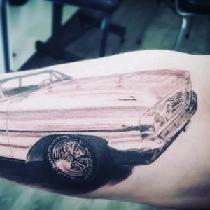 In progress Ford century 500 forearm tattoo 