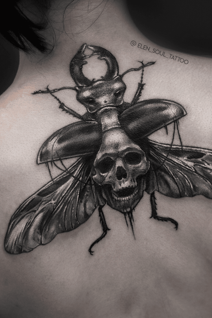 Finished up this unfolding stag beetle This was her first tattoo and    57K Views  TikTok